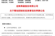 事业祝福明日停牌！又一A股，筹划控制权变更